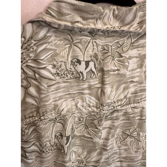 Big Dog Men's Hawaiian Print Button Up Shirt Vintage XL - Picture 7 of 7